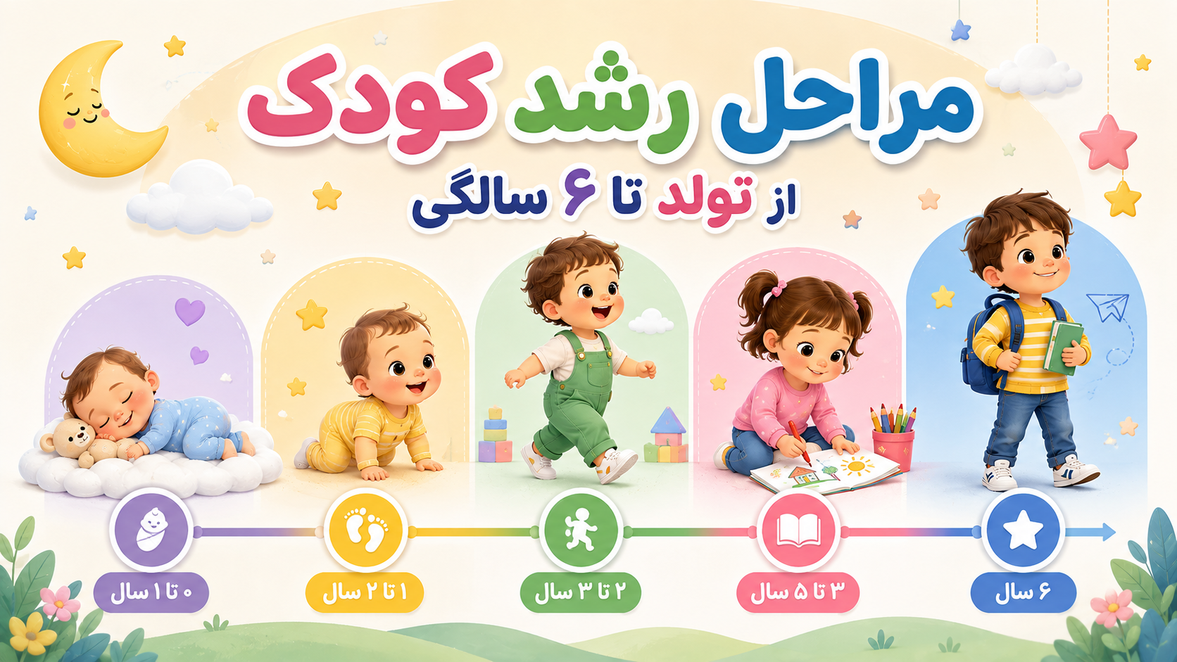 مراحل رشد کودک از تولد تا ۶ سالگی