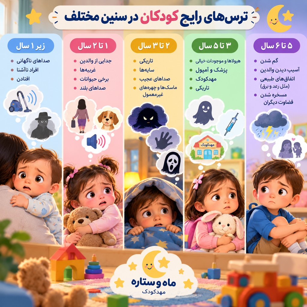 ترس‌های رایج کودکان در سنین مختلف